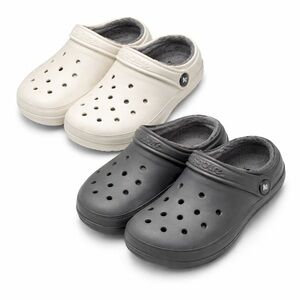 Crocs Cozy Fleece Lined Clogs Bundle Gray White Womens 7  Mens 5